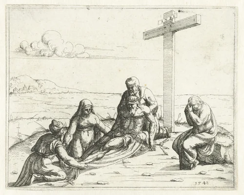 Bewening van Christus by Augustin Hirschvogel, print, 1548