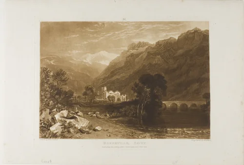 Bonneville, plate 64 from Liber Studiorum by Joseph Mallord William Turner, print, 1816