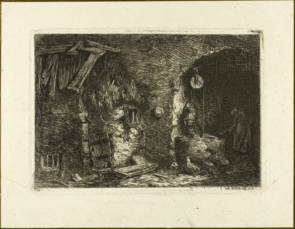 The Well by Charles-Émile Jacque, print, 1845