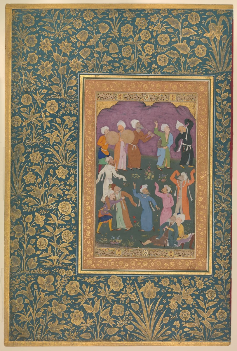 "Dancing Dervishes", Folio from the Shah Jahan Album by Mir 'Ali Haravi, manuscript, 1505-1635