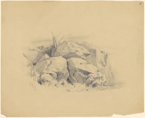 Rocks by James Goodwyn Clonney, drawing, 1839
