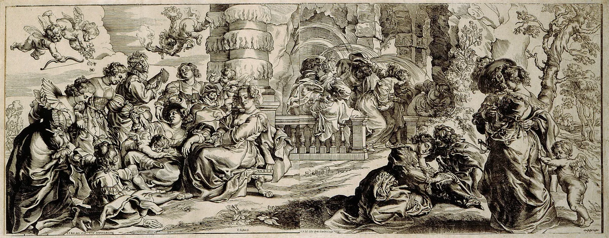The Garden of Love by Christoffel Jegher
Peter Paul Rubens, print, 1633