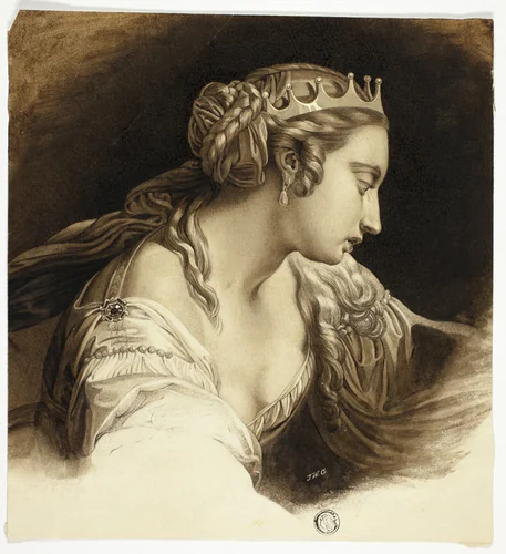 Weeping Queen by John Watson Gordon, drawing, 1798-1864