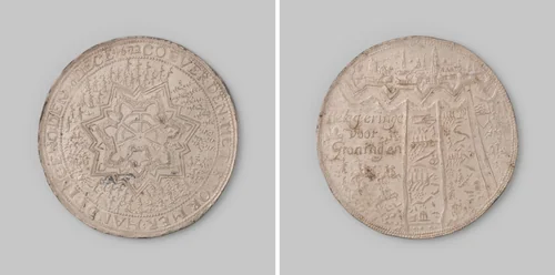 Gedenkpenning van het beleg en ontzet van Groningen en het stormenderhand veroveren van Coevorden by anonymous, metalwork, 1672