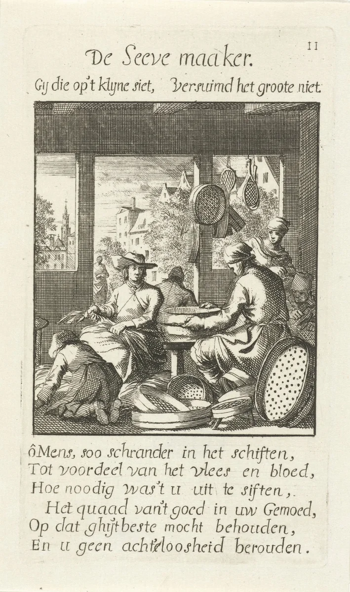 Zeefmaker by Jan Luyken, print, 1694