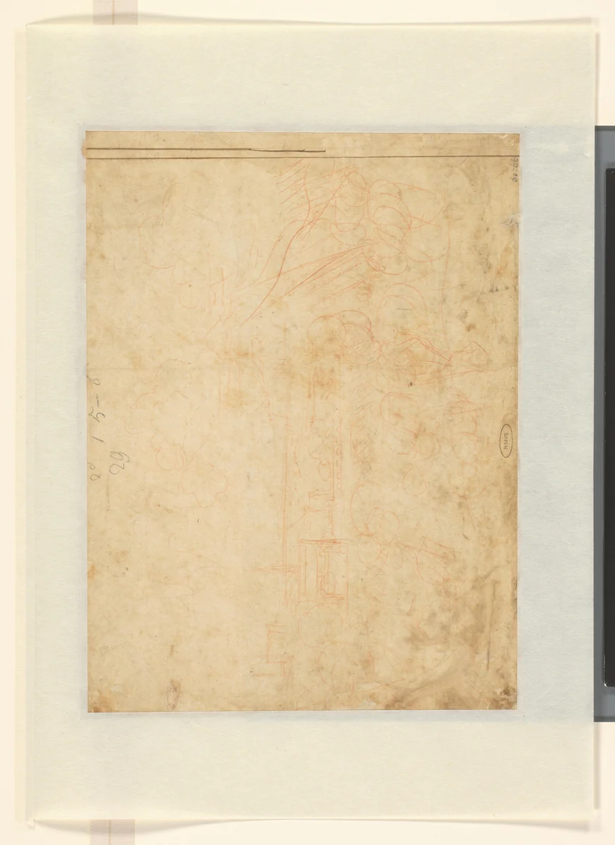 Stad in de bergen by anonymous, drawing, 1630-1700