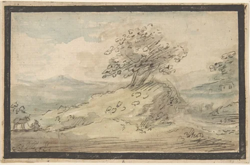 Landscape by Samuel Shelley, drawing, 1776-1808