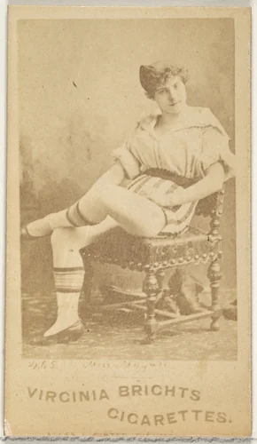 Card 465, Miss Mayall, from the Actors and Actresses series (N45, Type 1) for Virginia Brights Cigarettes by Allen & Ginter, photograph, 1885-1891