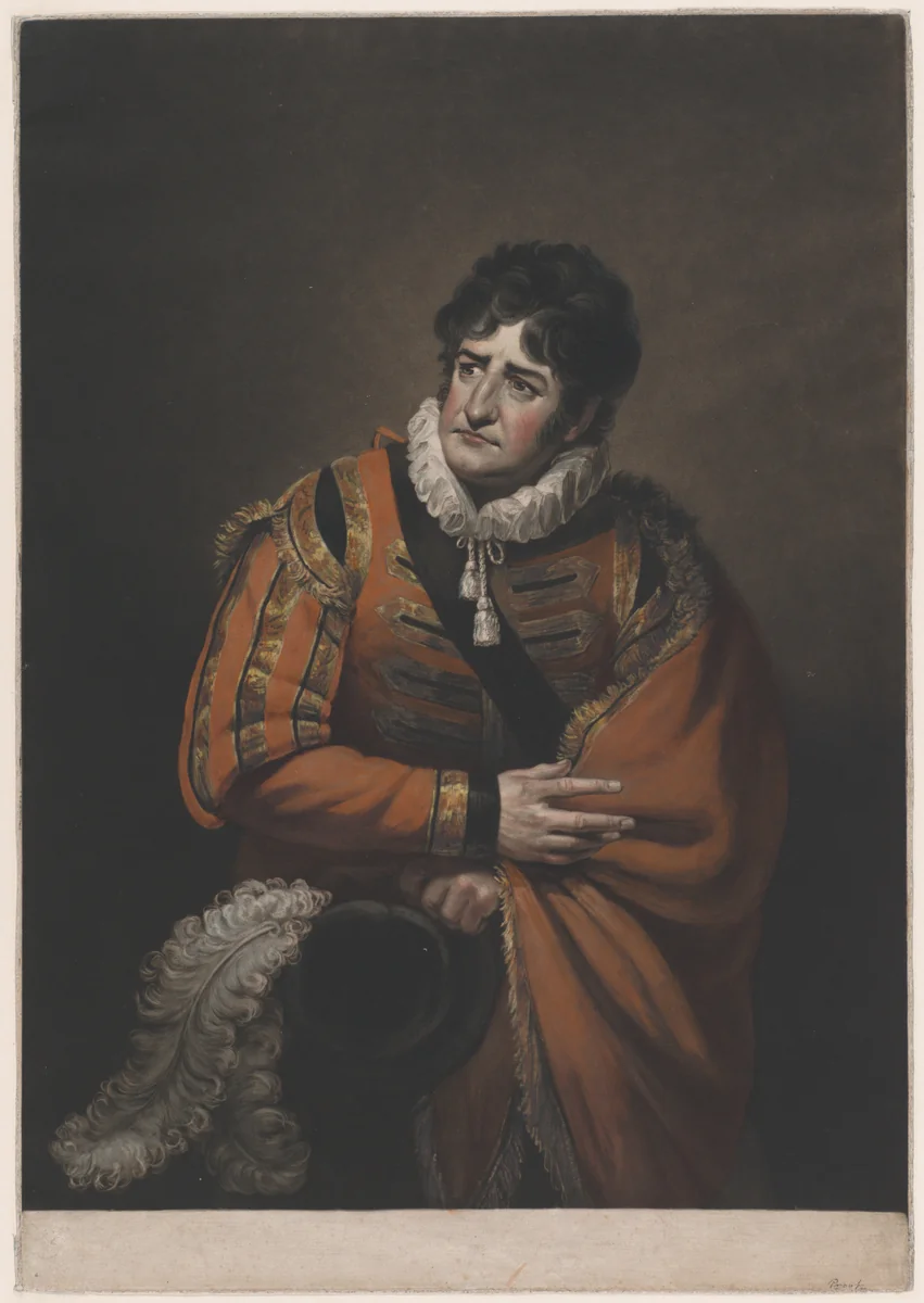 George Frederick Cooke in the Character of Iago (Shakespeare's "Othello") by James Ward, print, 1783