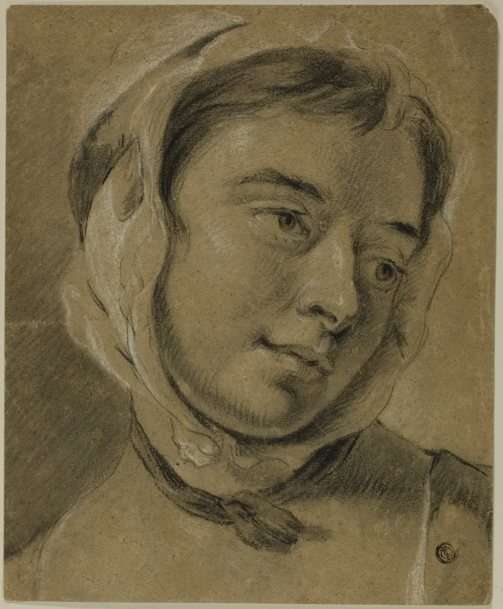 Female Head by Thomas Frye, drawing, 1700-1799