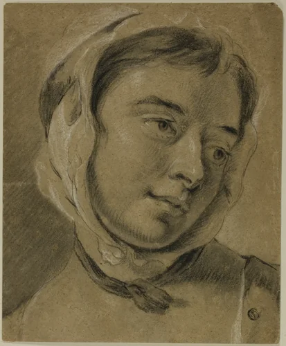 Female Head by Thomas Frye, drawing, 1700-1799