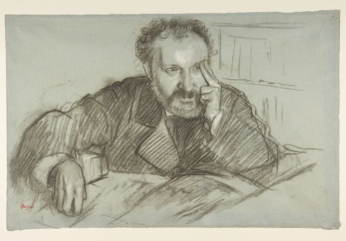 Edmond Duranty by Edgar Degas, drawing, 1879