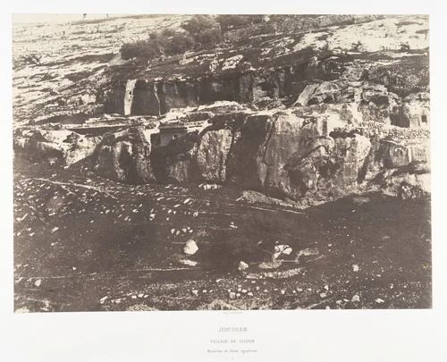 Jérusalem, Village de Siloam, Monolithe de forme égyptienne, 1 by Auguste Salzmann, photograph, 1854-1859