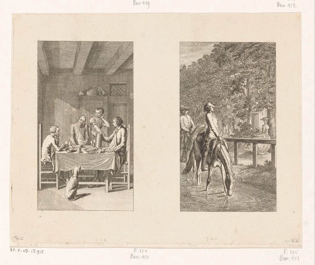 Twee scènes uit Leben, Bemerkungen und Meinungen Johann Bunkels by Daniel Nikolaus Chodowiecki, print, 1778