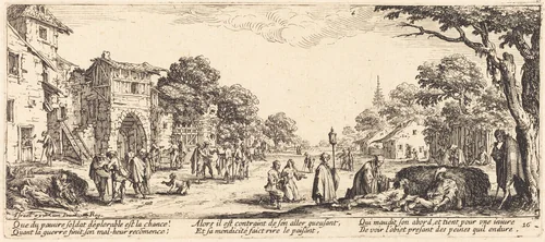 Dying Soldiers by the Roadside by Jacques Callot, print, 1592-1635