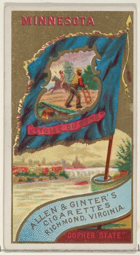 Minnesota, from Flags of the States and Territories (N11) for Allen & Ginter Cigarettes Brands by Allen & Ginter, print, 1888