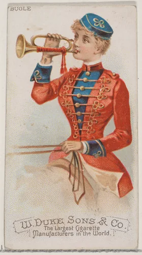 Bugle, from the Musical Instruments series (N82) for Duke brand cigarettes by W. Duke, Sons & Co., print, 1888
