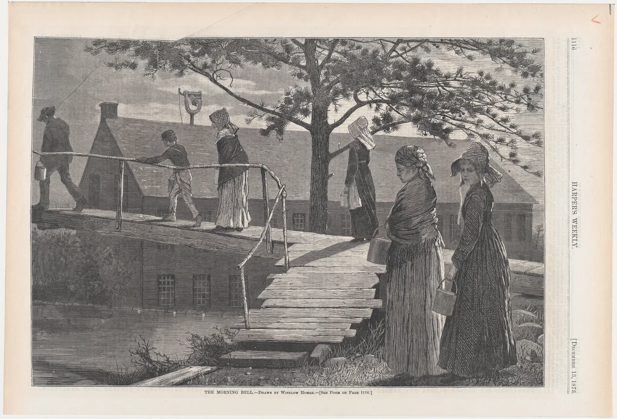 The Morning Bell (from "Harper's Weekly," Vol. XVII) by Winslow Homer, print, 1873