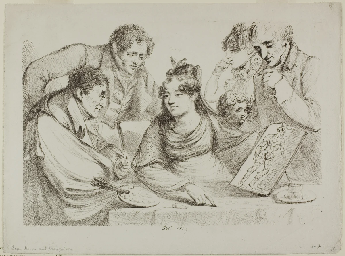 Lithography Lesson by Dominique Vivant Denon, print, 1819