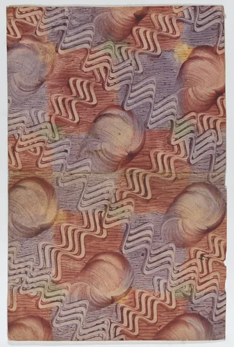Book cover with zigzag stripe pattern by anonymous, print, 1700-1800