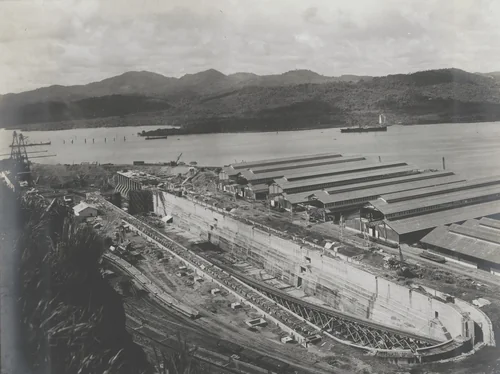 Balboa Terminals. General view of Dry Dock No. 1 from Sosa Hill by Unidentified Photographer, photograph, 1915