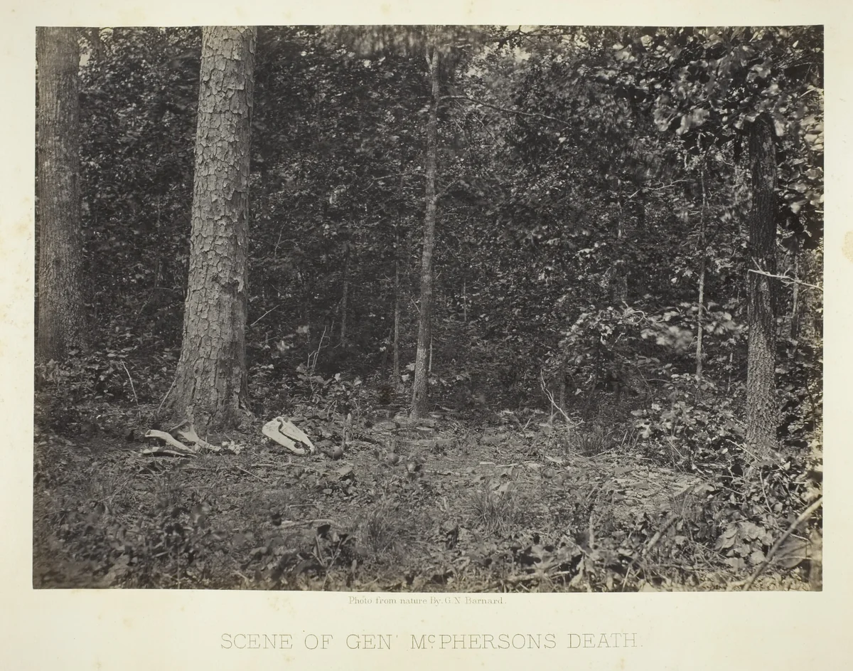 Scene of Gen. McPhersons Death by George Barnard, photograph, 1864-1866