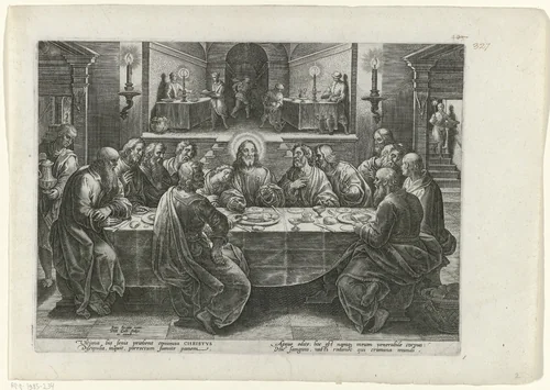 Laatste avondmaal by Unknown, print, 1585-1586