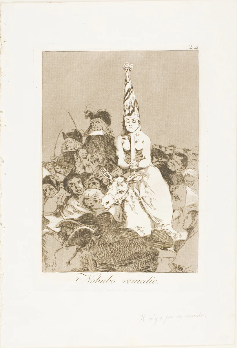 Nothing Could Be Done about It, plate 24 from Los Caprichos by Francisco José de Goya, print, 1797-1799
