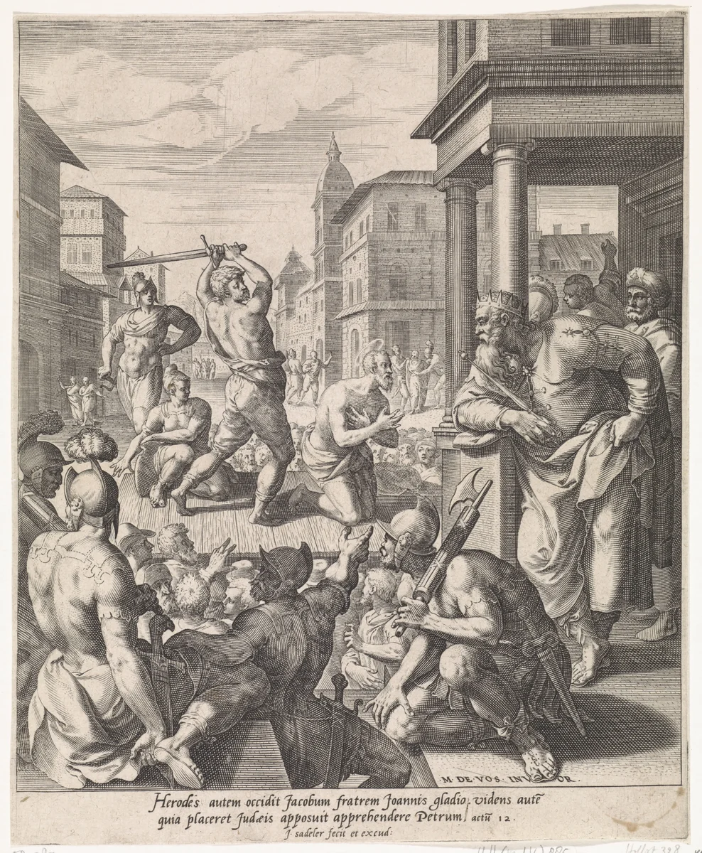 Onthoofding van Jakobus de Meerdere by Unknown, print, 1580