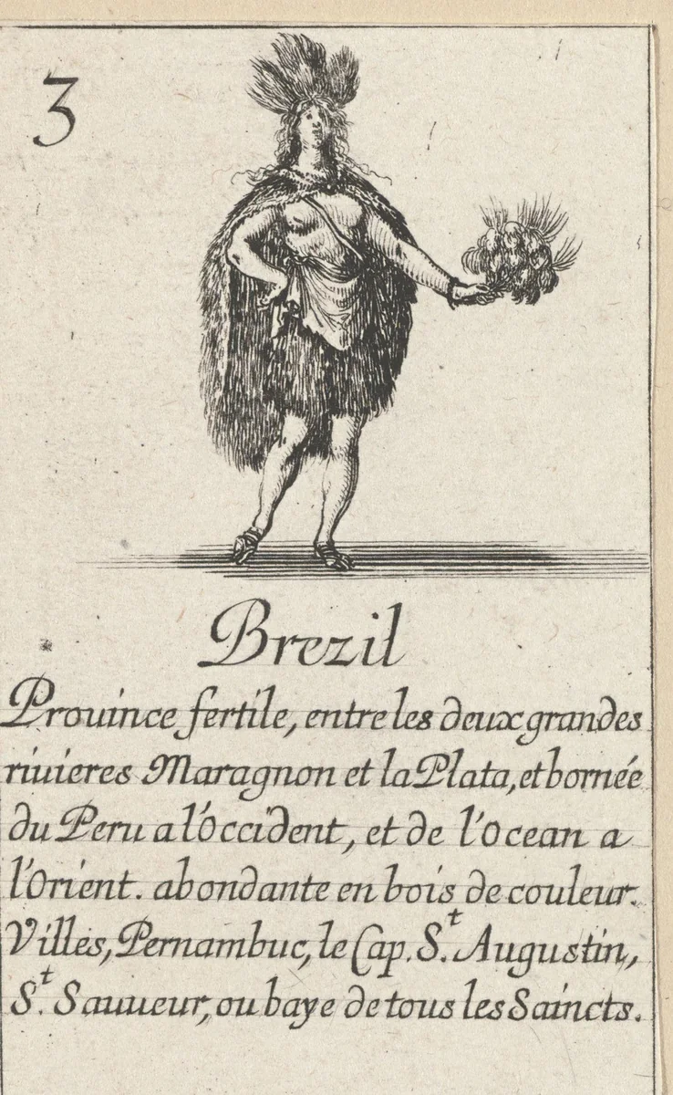Vrouw uit Brazilië by Stefano della Bella, print, 1620-1664