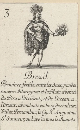 Vrouw uit Brazilië by Stefano della Bella, print, 1620-1664