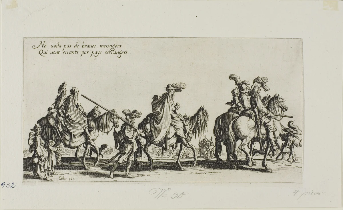 The Bohemians Marching, from The Bohemians by Jacques Callot, print, 1621