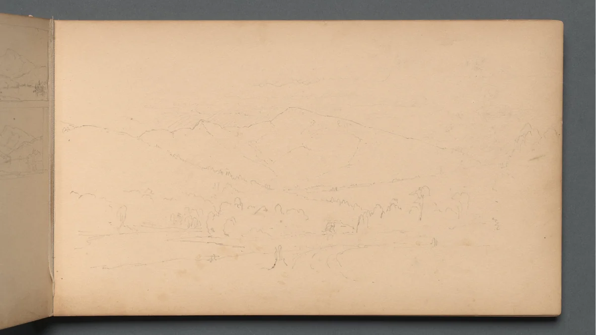 Sketchbook, page 10: Carter Mountian (?) by Sanford Robinson Gifford, book, 1859