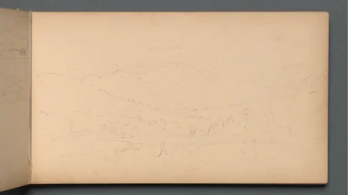Sketchbook, page 10: Carter Mountian (?) by Sanford Robinson Gifford, book, 1859
