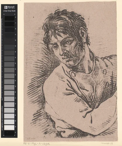 Portret van een man met arm voor zijn borst by David Pièrre Giottino Humbert de Superville, print, 1820