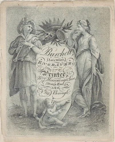 Trade Card for Burchett, Engraver and Printer by anonymous, print, 1700-1800