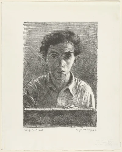 Self-Portrait by Raphael Soyer, print, 1920