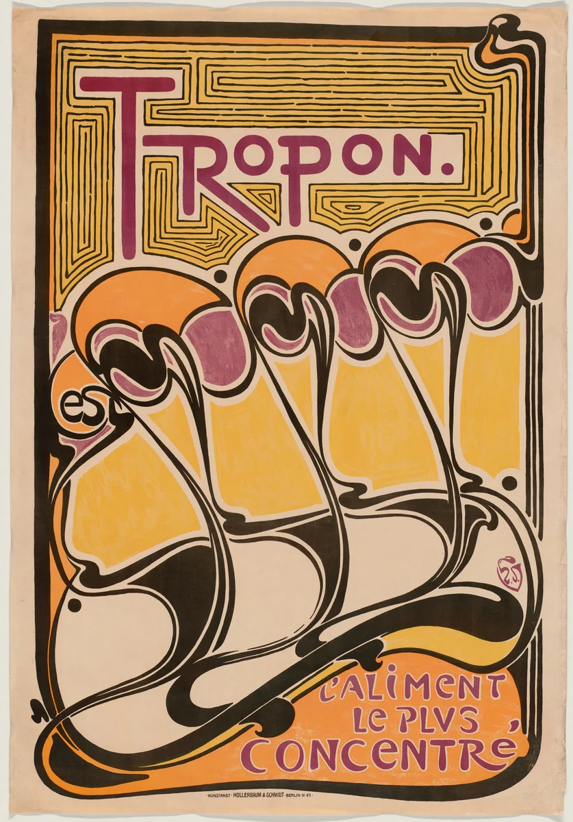 Tropon, l'Aliment Le Plus Concentré (Tropon, the most concentrated nourishment) (Poster advertising protein extract) by Henry Clemens van de Velde, design, 1899