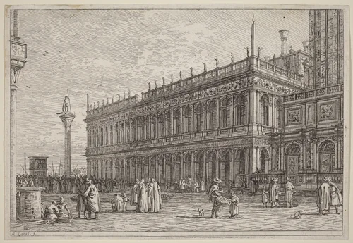 La libreria. V. by Canaletto, print, 1742