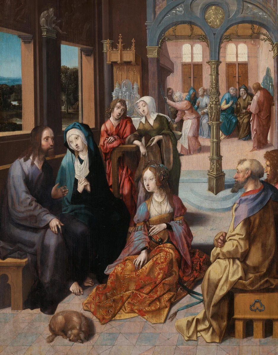 Christ’s Second Visit to the House of Mary and Martha by Cornelis Engebrechtsz, painting, 1515-1520