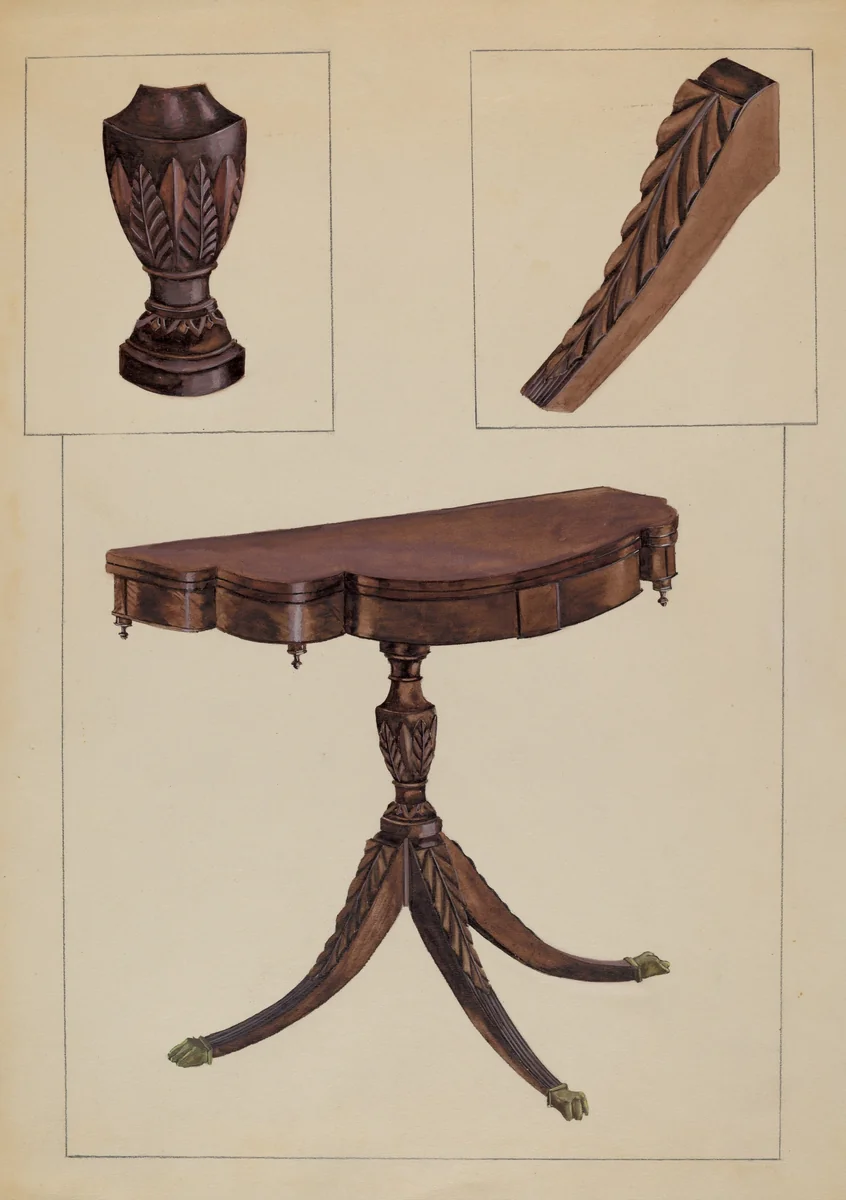 Card Table by Bessie Forman, index of american design, 1936