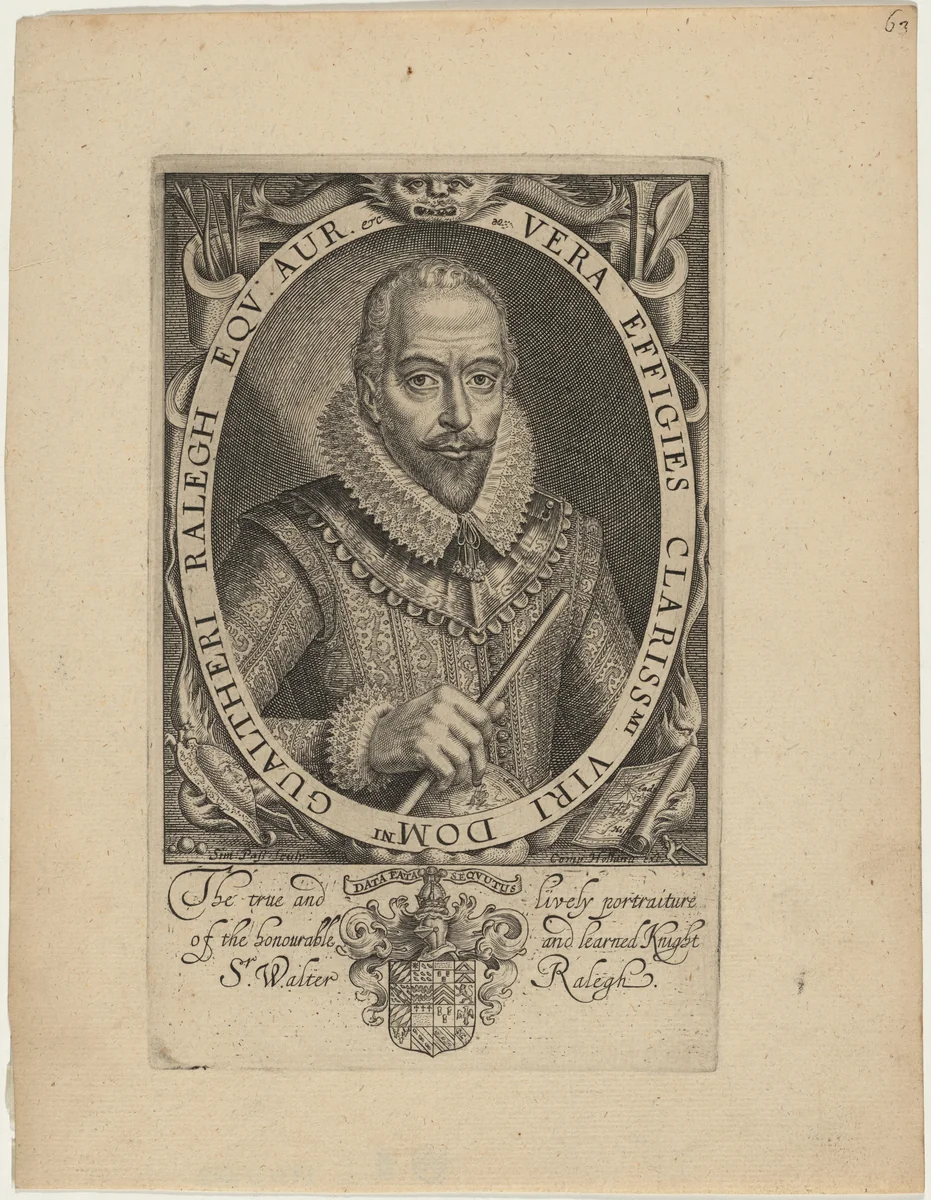 Sir Walter Raleigh by Simon van de Passe, print, 1595-1647