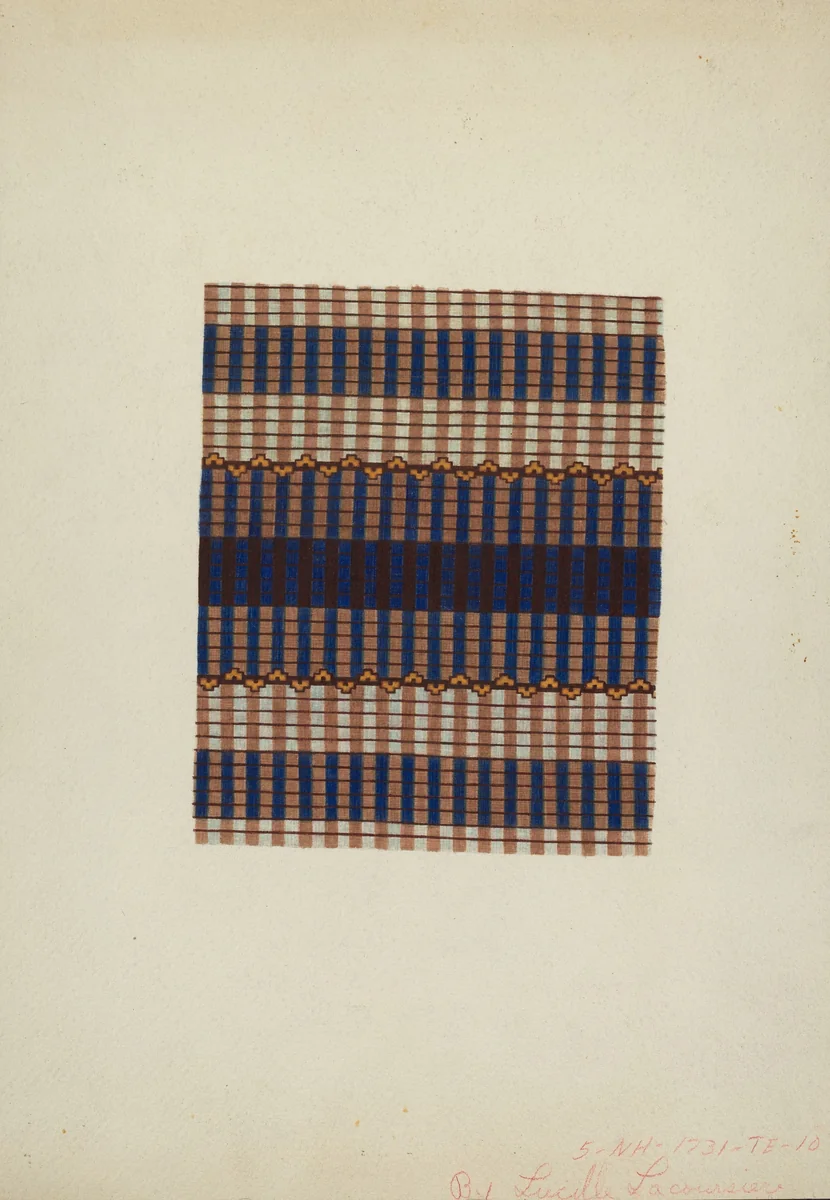 Textile Print by Lucille Lacoursiere, index of american design, 1938