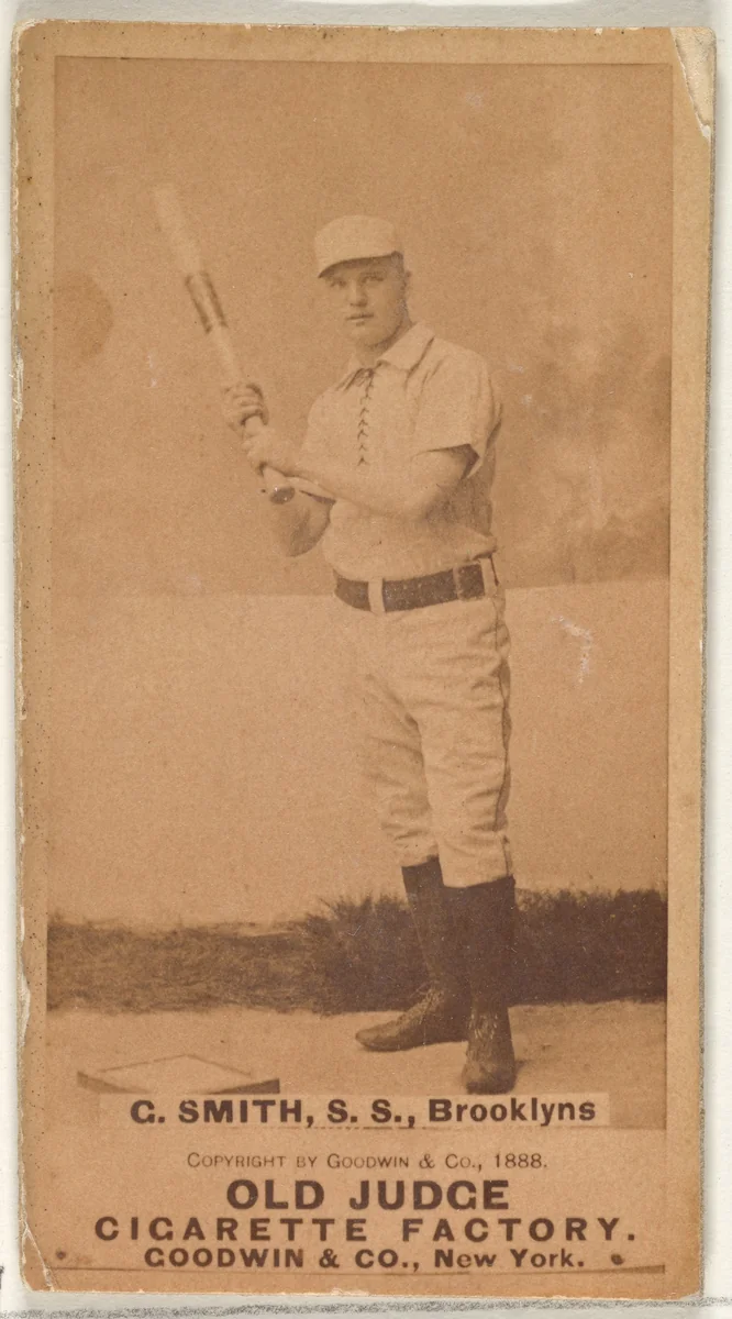 G. Smith, Shortstop, Brooklyn Bridegrooms, from the Old Judge series (N172) for Old Judge Cigarettes by Goodwin & Company, photograph, 1888