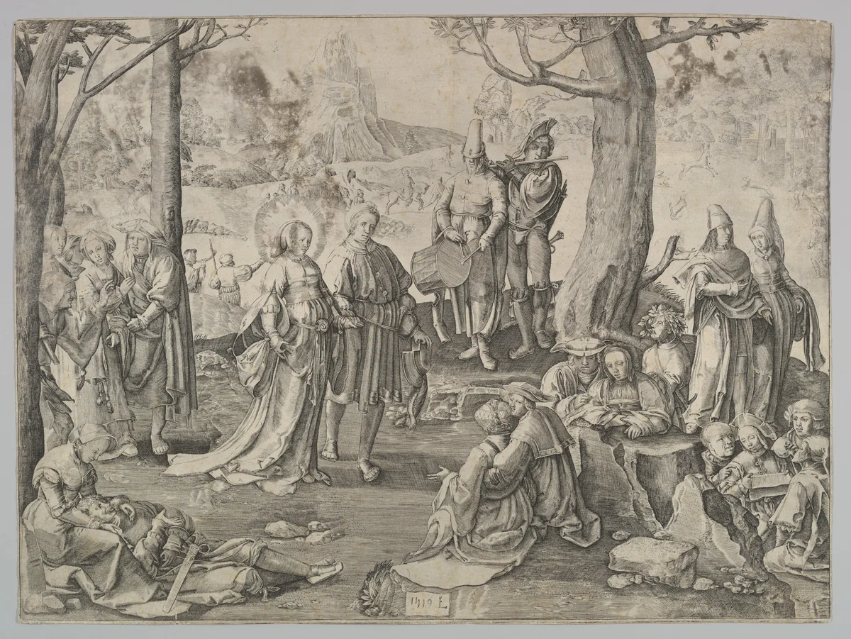 The Dance of St. Mary Magdalene (copy) by Lucas van Leyden, print, 1500-1962
