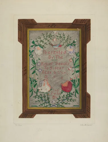 Sampler by LeRoy McCarrel, index of american design, 1935-1942