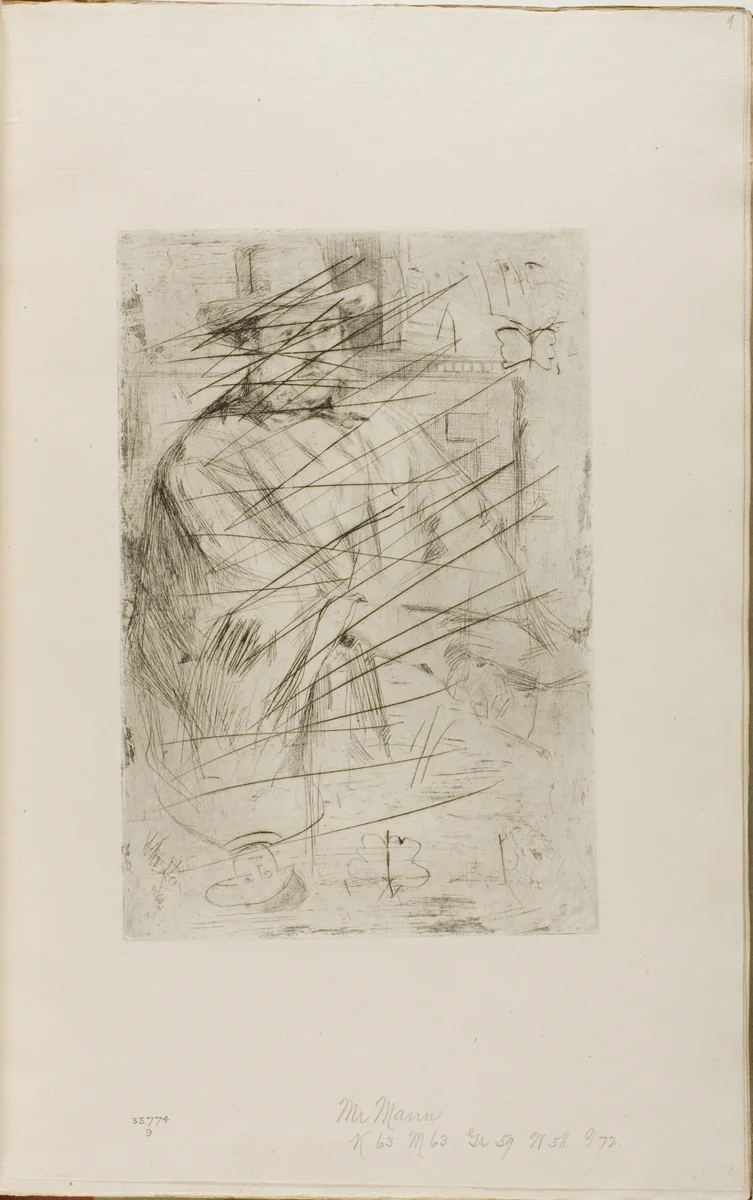 Portrait of a man by James McNeill Whistler, print, 1860