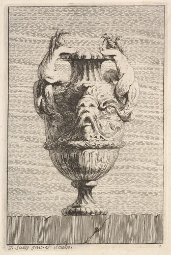 Vases; Set of Wall Monuments; Statue of Louis XV by Jacques Saly, book, 1746
