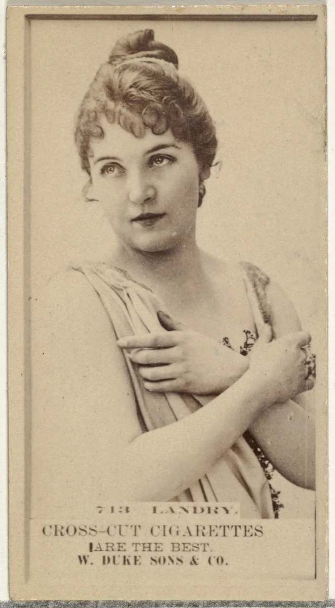 Card Number 713, Landry, from the Actors and Actresses series (N145-3) issued by Duke Sons & Co. to promote Cross Cut Cigarettes by W. Duke, Sons & Co., photograph, 1880-1889