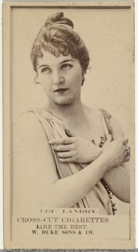 Card Number 713, Landry, from the Actors and Actresses series (N145-3) issued by Duke Sons & Co. to promote Cross Cut Cigarettes by W. Duke, Sons & Co., photograph, 1880-1889